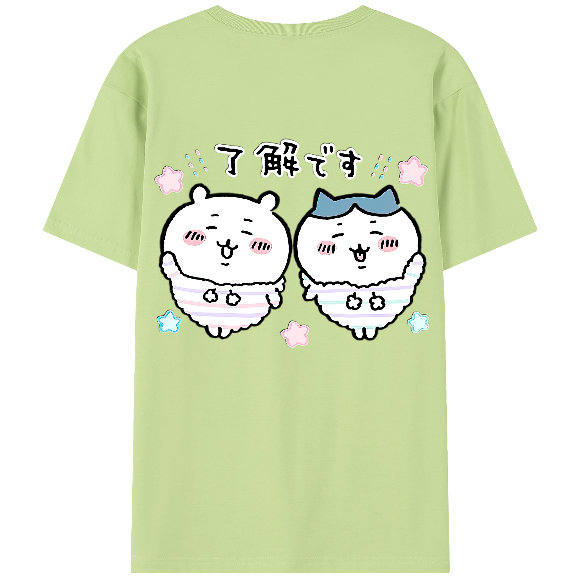 （画像用） ちいかわ ハチワレ Chii-kawa hachiware 綿100％半袖Tシャツ（背面プリント）